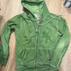 PRPS Green Hooded Zip-Up Sweatshirt
